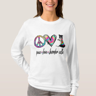 Camiseta Peace Love Border Collie Tie Dye Doe Lover Mother'