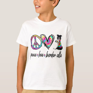 Camiseta Peace Love Border Collie Tie Dye Doe Lover Mother'
