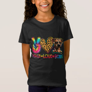 Camiseta Peace Love Boxer Tie Dye Dog Lover