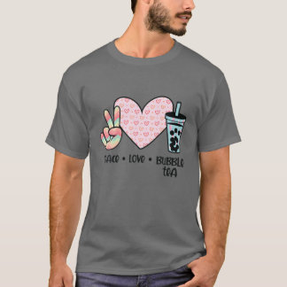 Camiseta Peace Love Bubble Tea Boba Tea