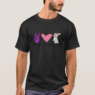 Camiseta Peace Love Bunny Hippity Hop Rabbit Easter Funny H