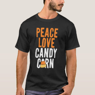 Camiseta Peace Love Candy Corn Funny Kids Adults Halloween