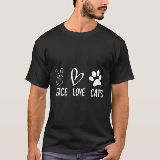 Camiseta Peace Love Cats