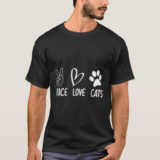 Camiseta Peace Love Cats (Anverso)