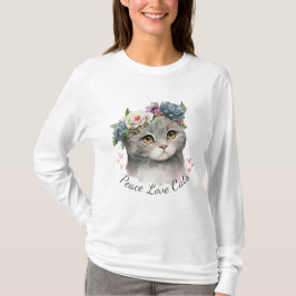 Camiseta Peace Love Cats