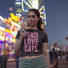 Camiseta PEACE LOVE CATS CAT T-Shirts