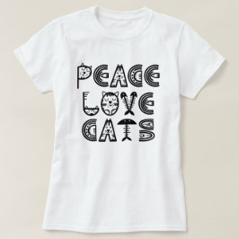 Camiseta Peace Love Cats T-Shirt