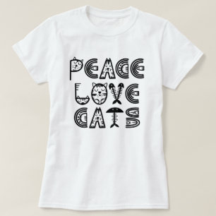 Camiseta Peace Love Cats T-Shirt