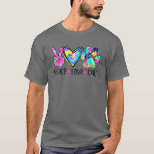 Camiseta Peace Love Cats Tie Dye Cat Mom Lover Regalo Cat