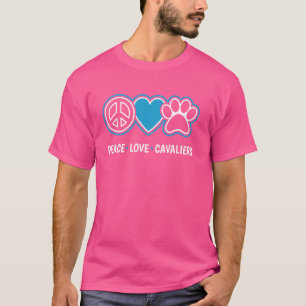 Camiseta Peace Love Cavalier King Charles Spaniel Dog Lover