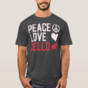 Camiseta Peace Love Cello Cellist