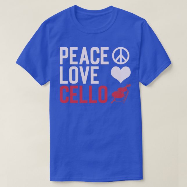 Camiseta Peace Love Cello Cellist (Diseño del anverso)