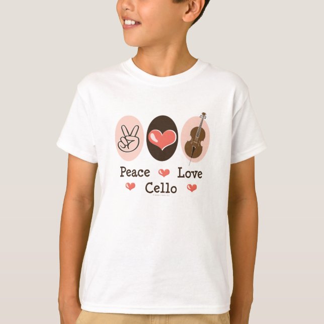 Camiseta Peace Love Cello Kid Sweatshirt (Anverso)