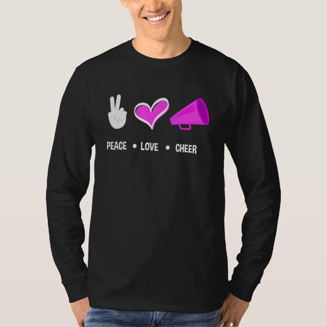 Camiseta Peace Love Cheer Cheerleading   Cheerleading Cheer (Anverso)