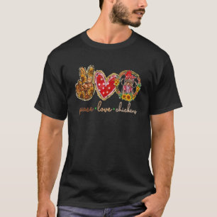 Camiseta Peace Love Chickens Sunflower World Farm Animals D