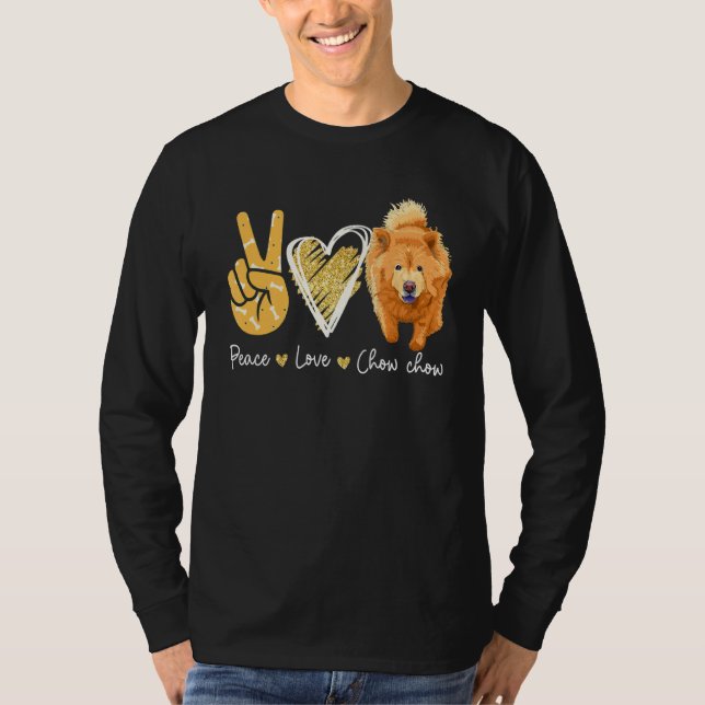 Camiseta Peace Love Chow Chow Dog (Anverso)