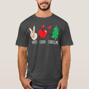 Camiseta Peace Love Christmas Funny Xmas Outfit Christmas T