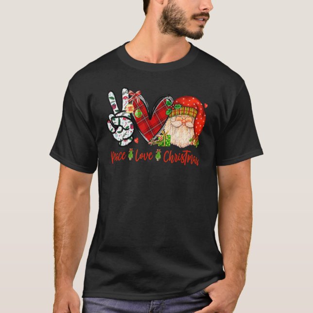 Camiseta Peace Love Christmas  Santa Happy Xmas (Anverso)