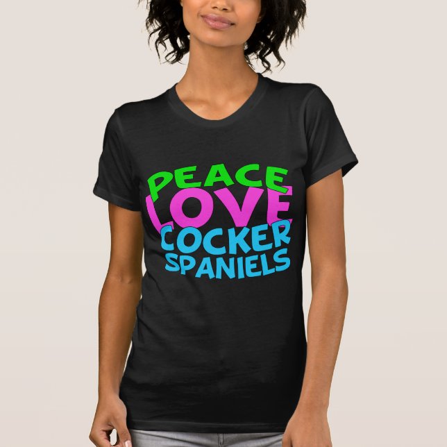 Camiseta Peace Love Cocker Spaniels (Anverso)