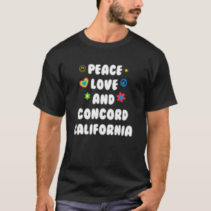Camiseta Peace Love Concord California Patriotic Ca Patriot
