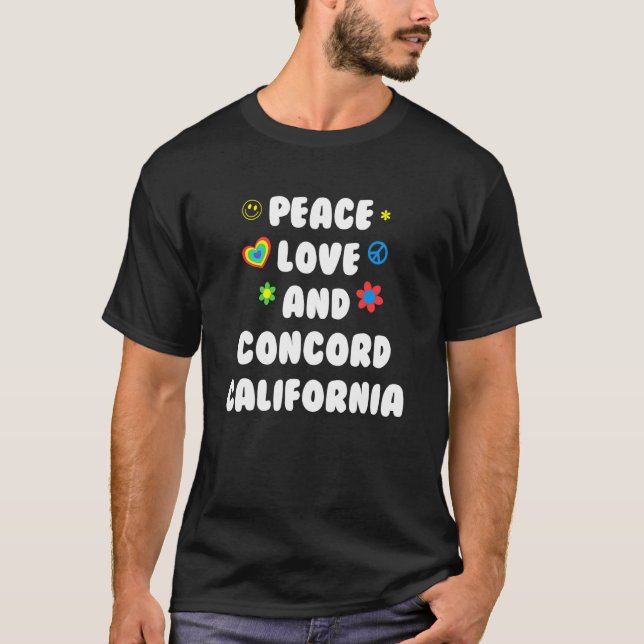 Camiseta Peace Love Concord California Patriotic Ca Patriot (Anverso)