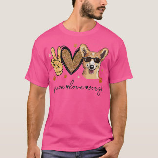 Camiseta Peace Love Corgi