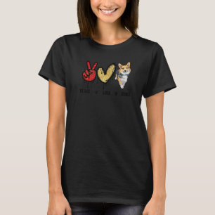 Camiseta Peace Love Corgi Cute Dog Mom's Day Corgi