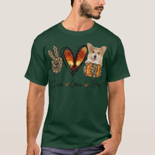 Camiseta Peace Love CorgiAutumn Peace Dog Lover