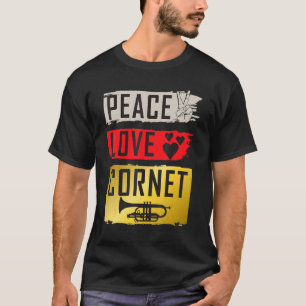 Camiseta Peace Love Cornet Sleep Trombone Repetir Int