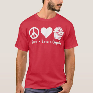 Camiseta Peace Love Cupcake Funny Baking Cupakes Baker Cupc