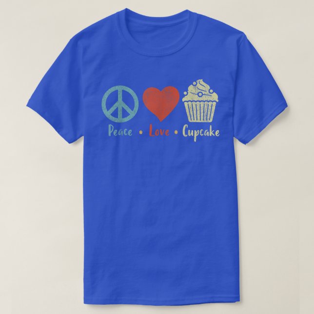 Camiseta Peace Love Cupcake Funny Cupakes Baking Cupcake Lo (Diseño del anverso)