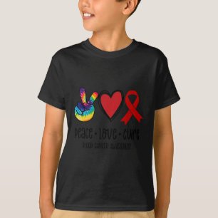 Camiseta Peace Love Cure Bloguea Cáncer de Squ Apoyo de Con