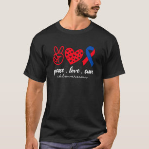 Camiseta Peace Love Cure CHD Congénita Heart Defect Awaren