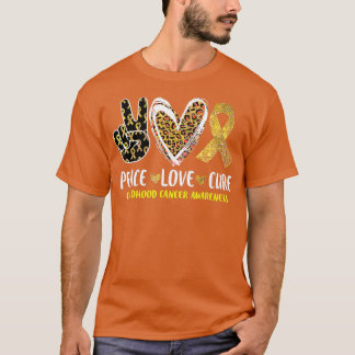 Camiseta Peace Love Cure Children Cancer Awareness Leopard