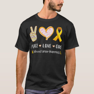 Camiseta Peace Love Cure Children Cancer Awareness Leopard