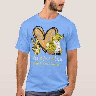 Camiseta Peace Love Cure Children Canchood Awareness Gnome 