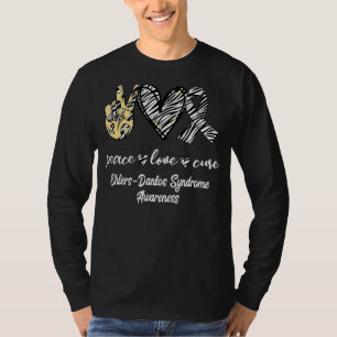 Camiseta Peace Love Cure Ehlers Síndrome Danlos Conciencia 