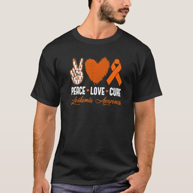Camiseta Peace Love Cure Leukemia Awareness Mes Guerrero W (Anverso)
