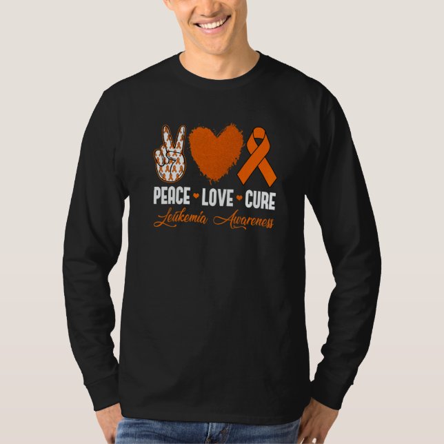 Camiseta Peace Love Cure Leukemia Awareness Month Warrior W (Anverso)