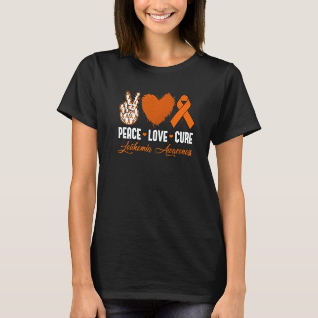 Camiseta Peace Love Cure Leukemia Awareness Month Warrior W (Anverso)