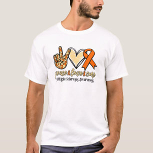 Camiseta Peace Love Cure Multiple Sclerosis Awareness Ms