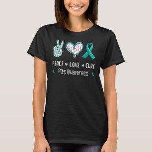 Camiseta Peace Love Cure Pcos Conciencia Hombres Mujeres Ni