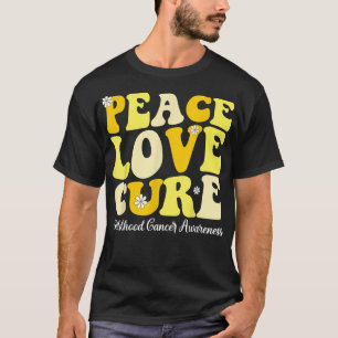 Camiseta Peace Love Cure Retro Conciencia sobre el cáncer i