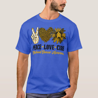 Camiseta Peace Love Cure Sunflower Children Cancer Awarene