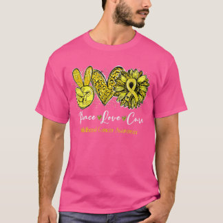 Camiseta Peace Love Cure Sunflower Children Cancer Awarene