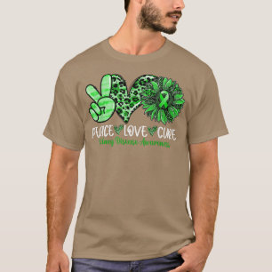 Camiseta Peace Love Cure Sunflower Leopard Kidney Enfermeda