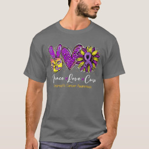 Camiseta Peace love cure sunflower pancreatic cancer awaren