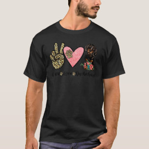 Camiseta Peace Love Dachshund Animal Lover Mascota Dog Vale