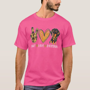Camiseta Peace Love Dachshund Cute Dog