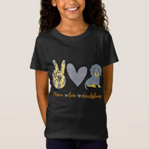 Camiseta Peace Love Dachshund Dog Funny Dachshund Lover Gif